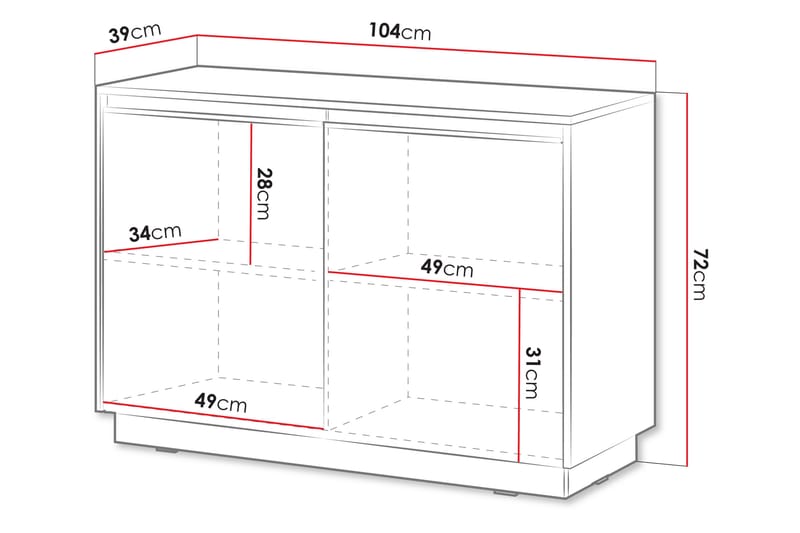 DUVERED Byrå 104 cm Svart - Förvaring - Förvaringsmöbler - Byrå