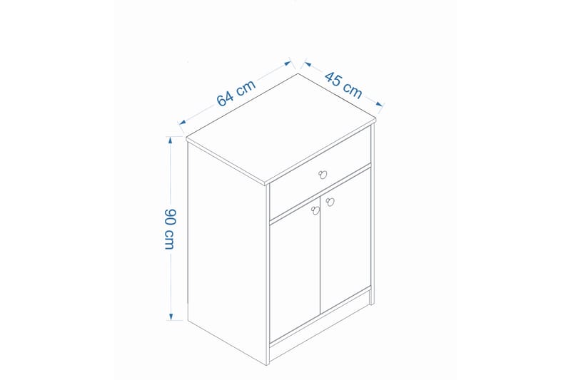 FLATHE Byrå 64 cm Vit/Brun - Förvaring - Förvaringsmöbler - Byrå