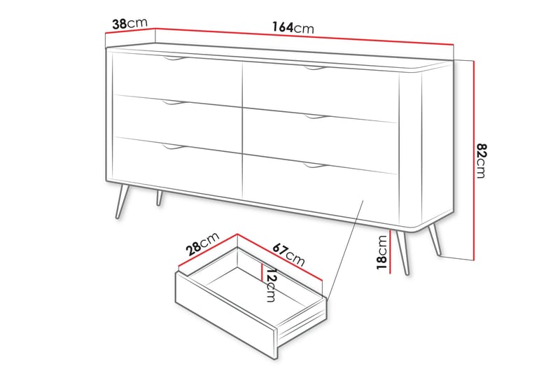 Forba Byrå 164 cm - Svart - Förvaring - Förvaringsmöbler - Byrå