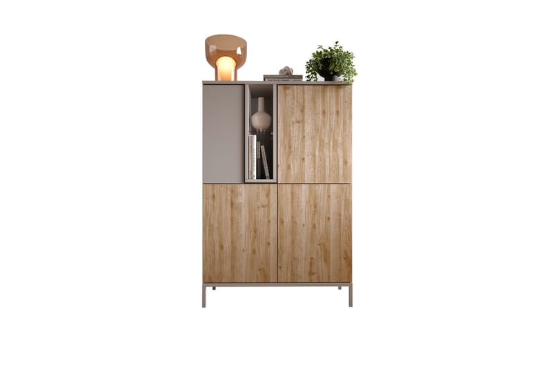 Gent Highboard 110x150 cm - Brun/Grå - Förvaring - Förvaringsmöbler - Byrå