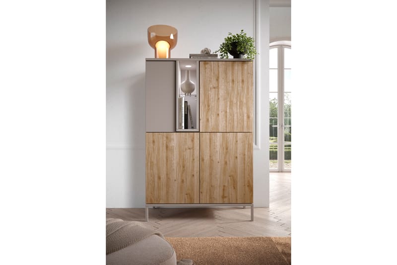 Gent Highboard 110x150 cm - Brun/Grå - Förvaring - Förvaringsmöbler - Byrå