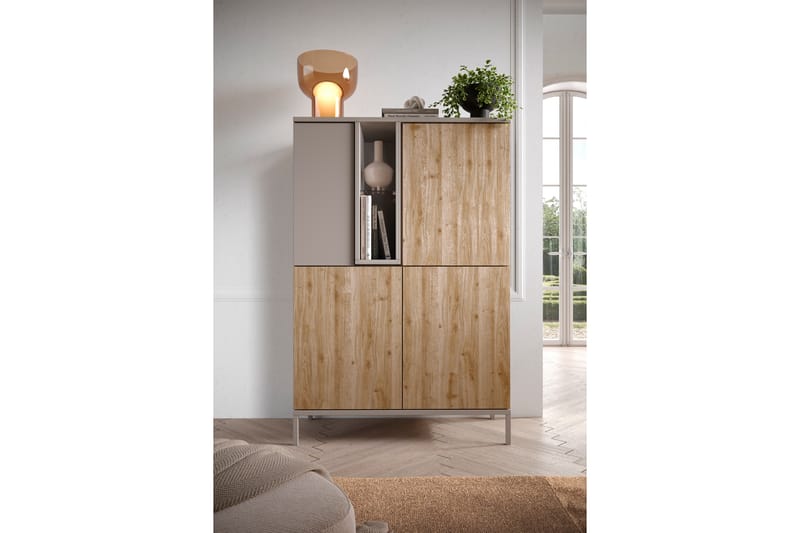 Gent Highboard 110x150 cm - Brun/Grå - Förvaring - Förvaringsmöbler - Byrå