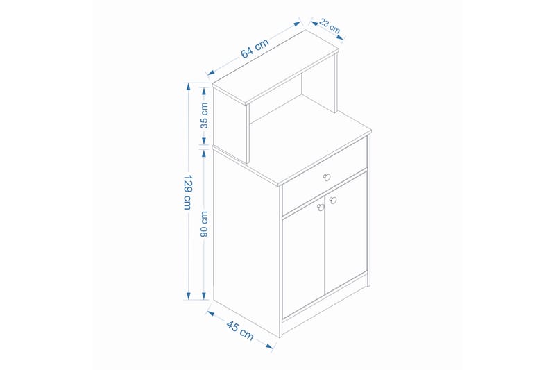 Hemi Byrå 64 cm Vit/Brun - Förvaring - Förvaringsmöbler - Byrå