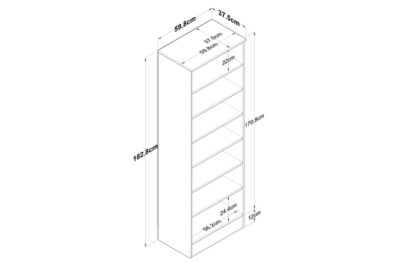 HOODA Highboard 59,8x182,8 cm Vit - Förvaring - Förvaringsmöbler - Byrå