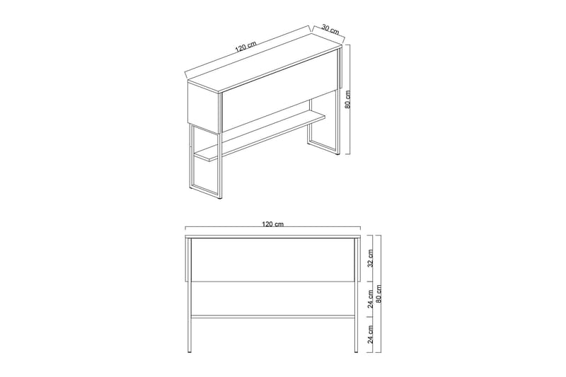 Luxe  Byrå 120 cm Guld/Antracit - Förvaring - Förvaringsmöbler - Byrå