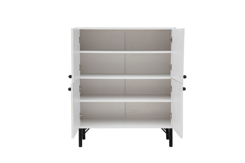 MIDIA Highboard 95x111 cm Vit/Brun/Lila/Gul - Förvaring - Förvaringsmöbler - Byrå