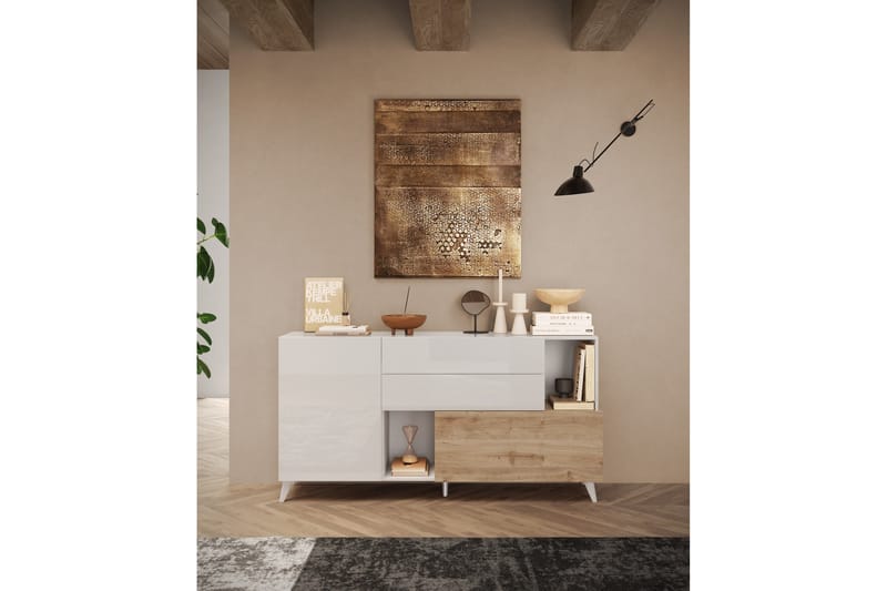 Monaco Skänk 181x42 cm - Vit/Brun - Förvaring - Förvaringsmöbler - Skänkar & sideboards