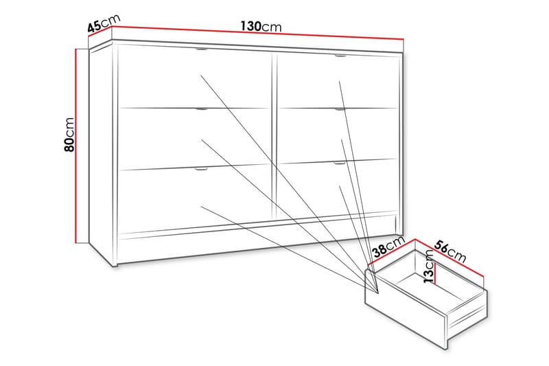 Munkedal Byrå 130 cm Vit - Förvaring - Förvaringsmöbler - Byrå