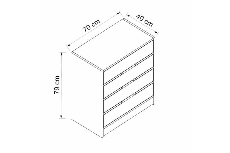 MUNNA Byrå 70 cm Valnöt/Antracit - Förvaring - Förvaringsmöbler - Byrå