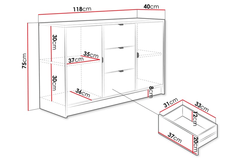 Novaj Highboard - Beige - Förvaring - Förvaringsmöbler - Byrå