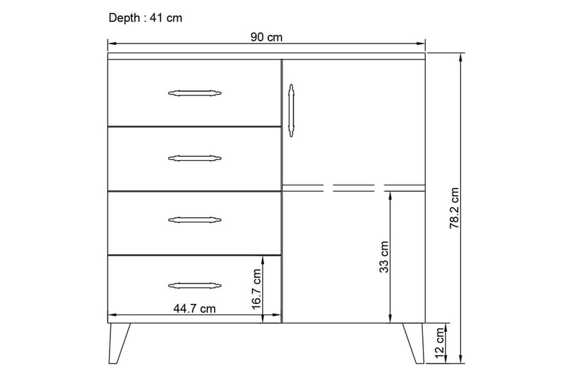 PARVINDER Byrå 90 cm Vit - Förvaring - Förvaringsmöbler - Byrå