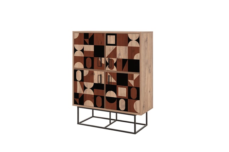 QUANTUM Solo Highboard 93x115 cm Svart/Brun - Förvaring - Förvaringsmöbler - Byrå