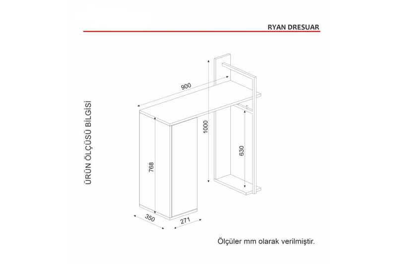 RYAN Byrå 90x76,8 cm Brun - Förvaring - Förvaringsmöbler - Byrå