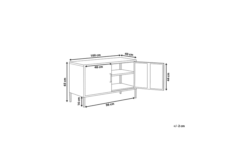 ABIRIA Skänk 100x65 cm Grå - Förvaring - Förvaringsmöbler - Skänkar & sideboards