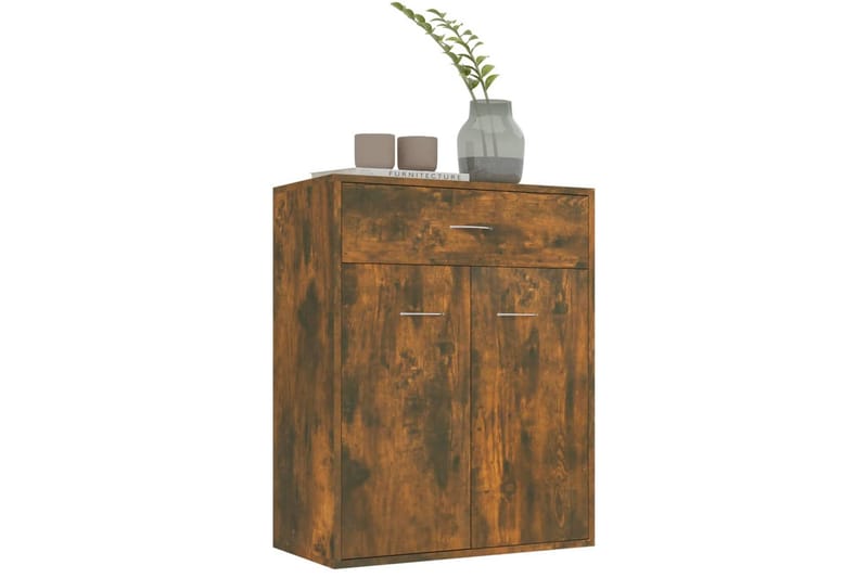 beBasic Skänk rökfärgad ek 60x30x75 cm konstruerat trä - Förvaring - Förvaringsmöbler - Skänkar & sideboards