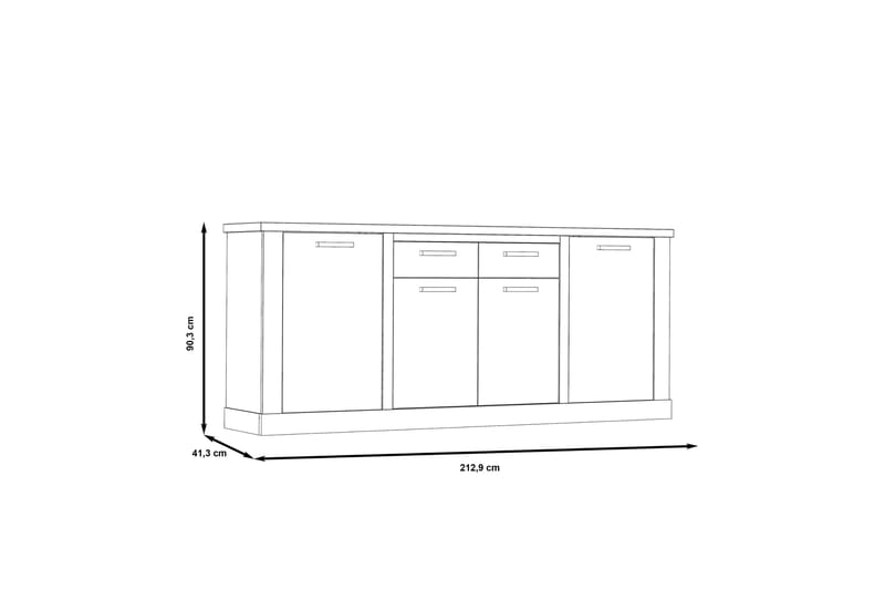 BESCH Skänk 41x213 cm Brun/Vit - Förvaring - Förvaringsmöbler - Skänkar & sideboards