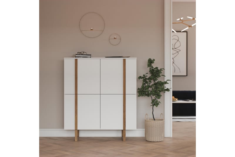 BIRKA Sideboard 118x43 cm Ek/Vit - Förvaring - Förvaringsmöbler - Skänkar & sideboards