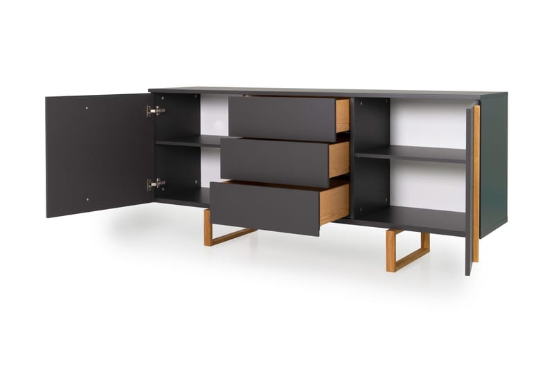 BIRKA Sideboard 177x43 cm Ek/Grå - Förvaring - Förvaringsmöbler - Skänkar & sideboards