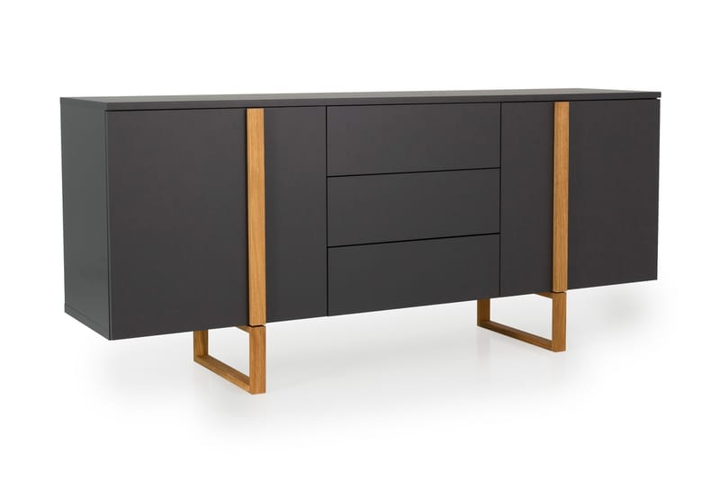 BIRKA Sideboard 177x43 cm Ek/Grå - Förvaring - Förvaringsmöbler - Skänkar & sideboards