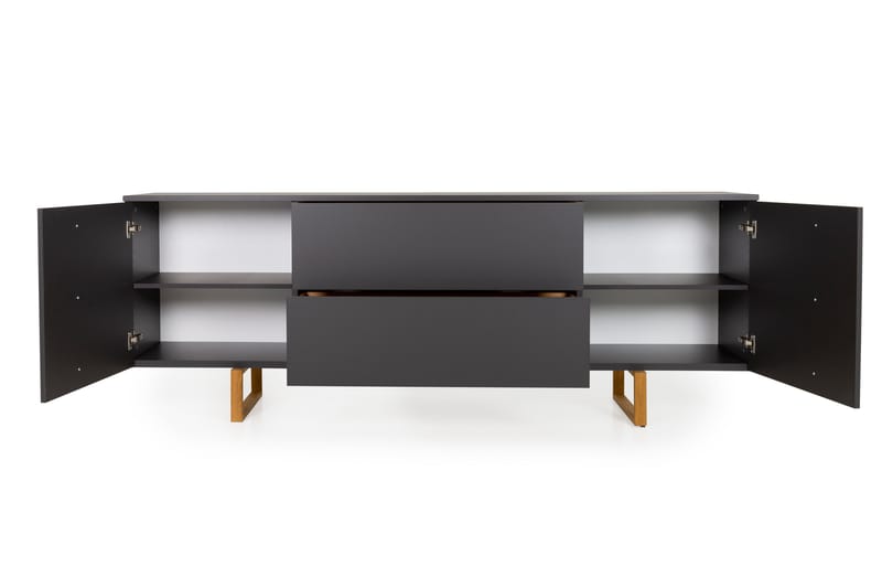 BIRKA Sideboard 216x43 cm Ek/Grå - Förvaring - Förvaringsmöbler - Skänkar & sideboards