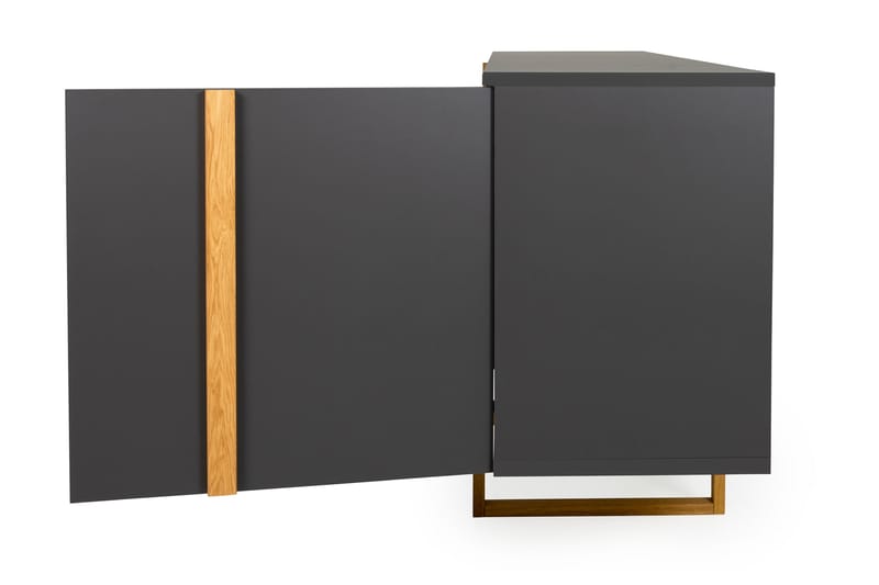 BIRKA Sideboard 216x43 cm Ek/Grå - Förvaring - Förvaringsmöbler - Skänkar & sideboards