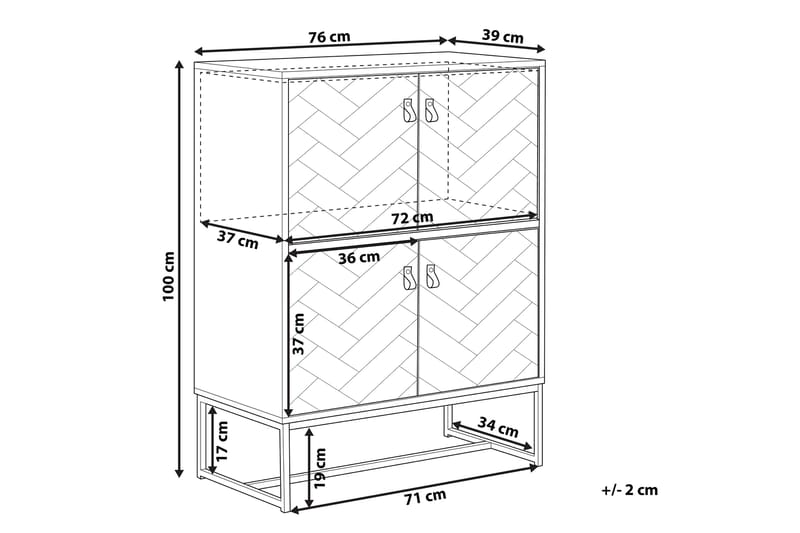 BRACANA Skänk 76x39 cm Ljusbrun/Vit - Förvaring - Förvaringsmöbler - Skänkar & sideboards