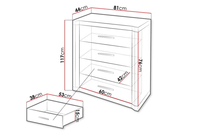 Dallas Skänk 80,5x43,5x91 cm - Ek - Förvaring - Förvaringsmöbler - Skänkar & sideboards