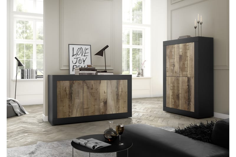 DINAMI Sideboard 43x160 cm Natur/Svart - LC SPA - Förvaring - Förvaringsmöbler - Skänkar & sideboards