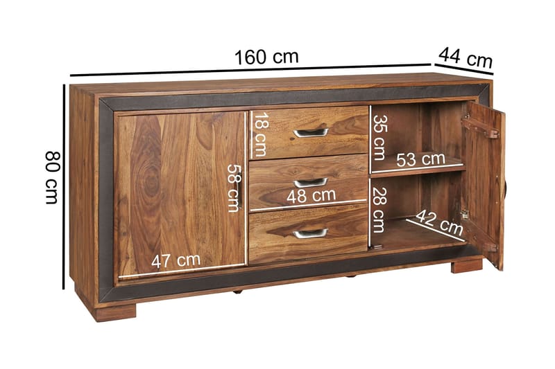 FARDRE Skänk 160x44 cm Brun - Förvaring - Förvaringsmöbler - Skänkar & sideboards