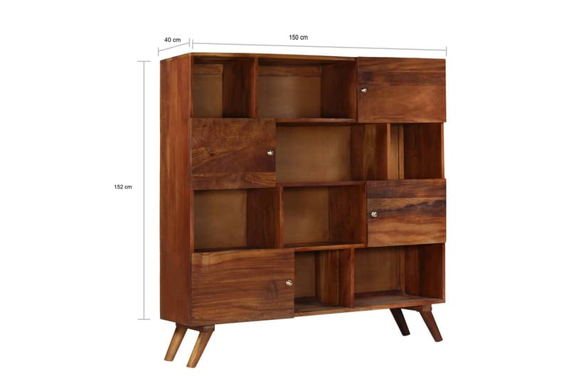 Högskåp massivt återvunnet trä 150x40x152 cm - Brun - Förvaring - Förvaringsmöbler - Skänkar & sideboards