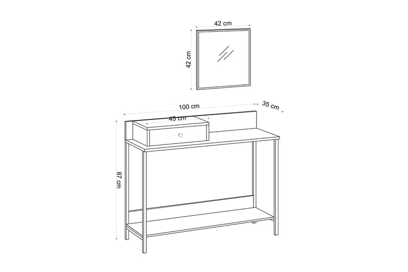 JATOLI Byrå 100x35 cm Hylla Blå/Natur - Förvaring - Förvaringsmöbler - Skänkar & sideboards