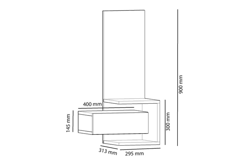 KENDELLE Sideboard 49 cm Ek/Antracit - Förvaring - Förvaringsmöbler - Skänkar & sideboards