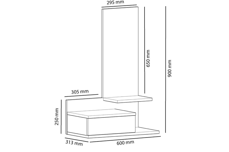 KONDRATYUK Sideboard 60 cm Ek/Antracit - Förvaring - Förvaringsmöbler - Skänkar & sideboards