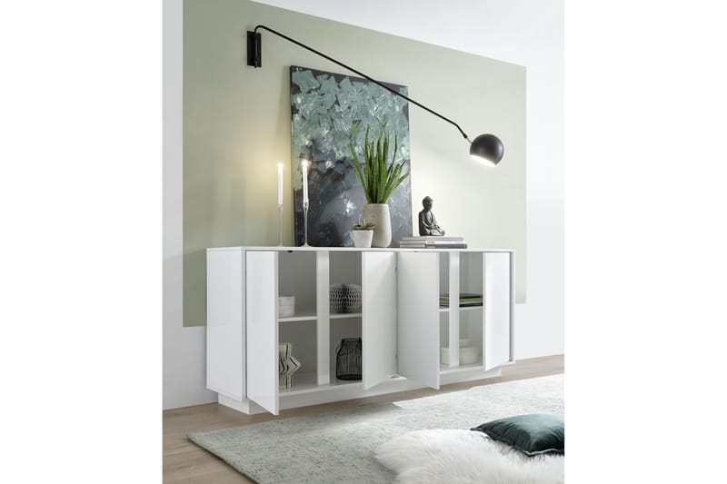 LEDUS Sideboard 180x43 cm Vit Högglans - Förvaring - Förvaringsmöbler - Skänkar & sideboards