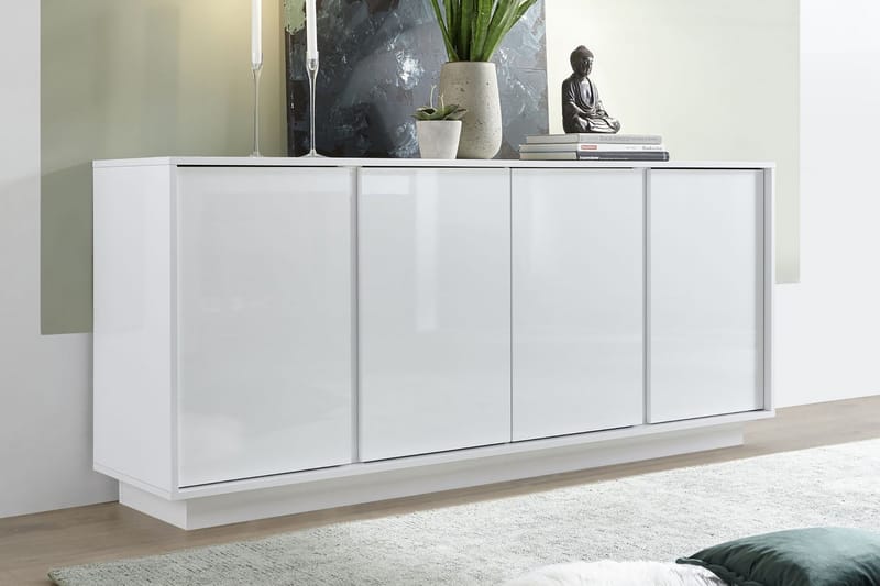 LEDUS Sideboard 180x43 cm Vit Högglans - Förvaring - Förvaringsmöbler - Skänkar & sideboards