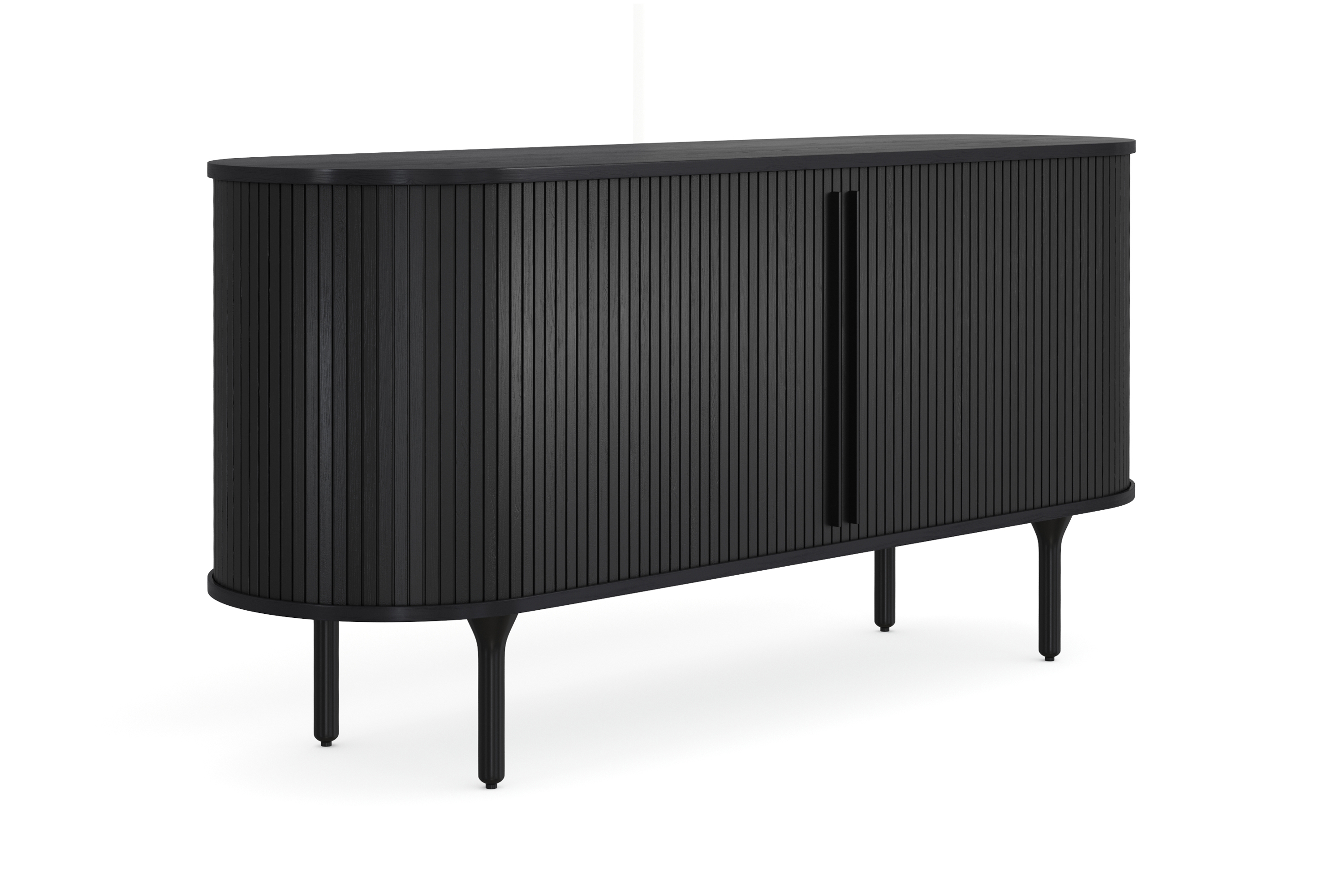 LENOIR Sideboard 150×45 cm Massiv Ek Svart –