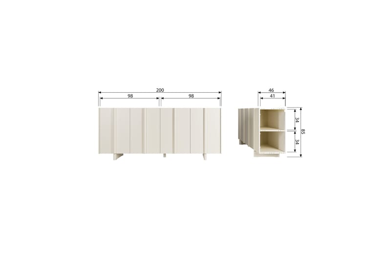 Morya Skänk 200 cm Beige - Förvaring - Förvaringsmöbler - Skänkar & sideboards