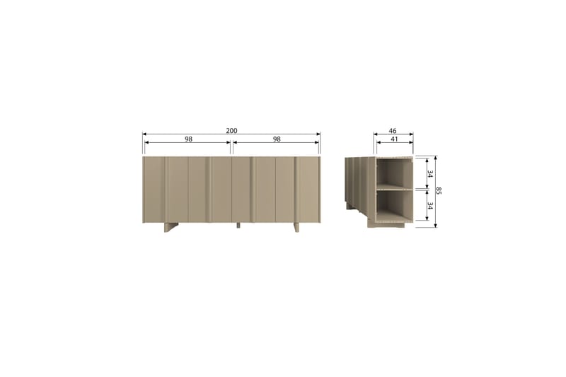 Morya Skänk 200 cm Brun - Förvaring - Förvaringsmöbler - Skänkar & sideboards