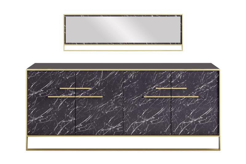 NOVIKOV Sidobord 180 cm Guld/Svart - Skänkar & sideboards