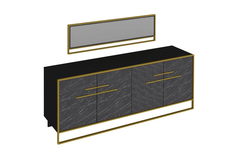 NOVIKOV Sidobord 180 cm Guld/Svart - Skänkar & sideboards