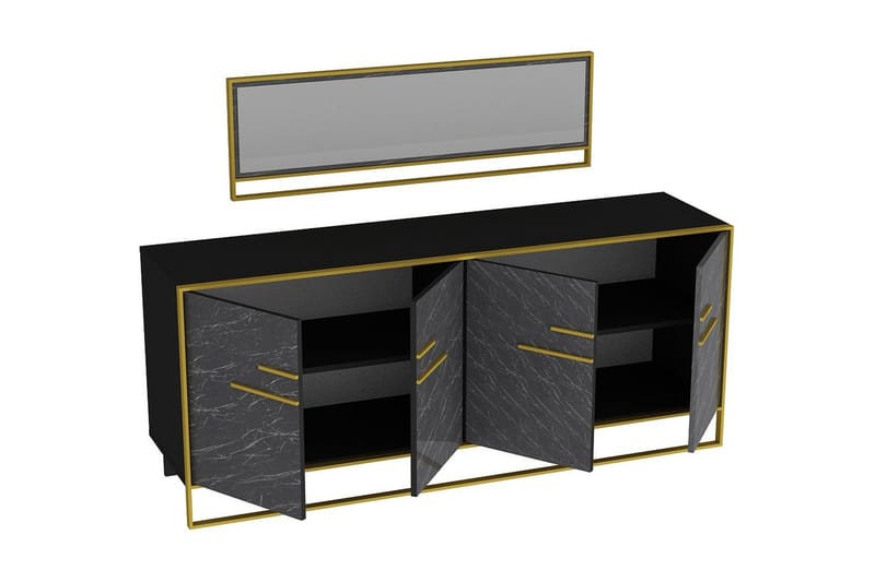 NOVIKOV Sidobord 180 cm Guld/Svart - Skänkar & sideboards