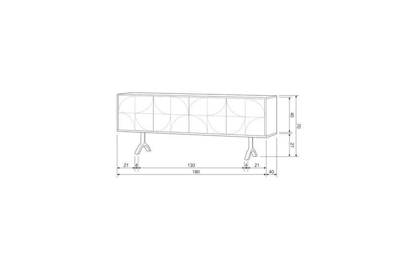 Pinky Skänk 180 cm Valnöt - Förvaring - Förvaringsmöbler - Skänkar & sideboards