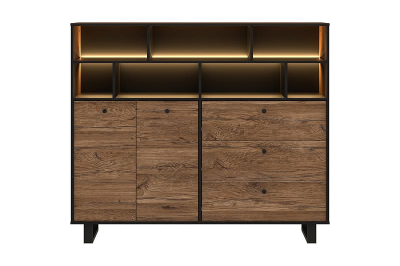 PLEASANTVILLE Sideboard 123x144 cm Brun/Svart - Förvaring - Förvaringsmöbler - Skänkar & sideboards