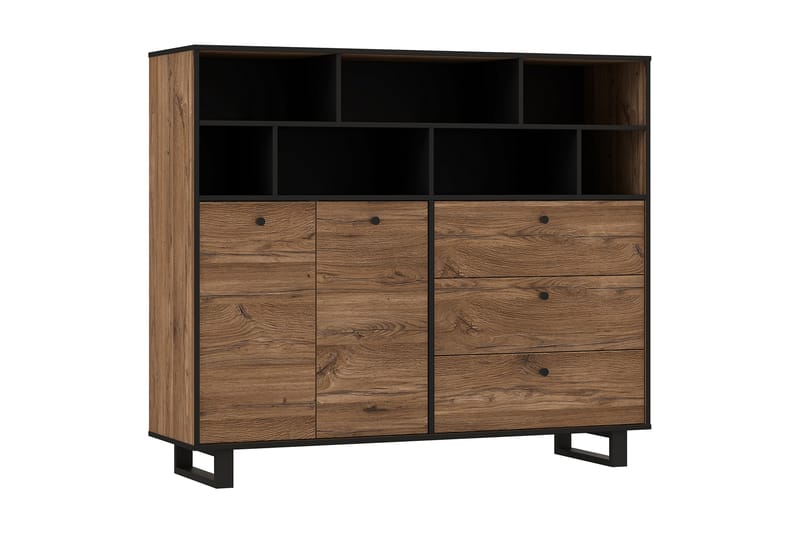 PLEASANTVILLE Sideboard 123x144 cm Brun/Svart - Förvaring - Förvaringsmöbler - Skänkar & sideboards