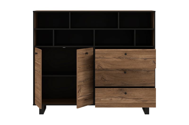 PLEASANTVILLE Sideboard 123x144 cm Brun/Svart - Förvaring - Förvaringsmöbler - Skänkar & sideboards