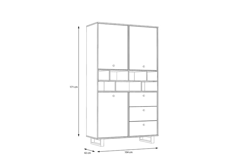 PLEASANTVILLE Sideboard 187x105 cm Brun/Svart - Förvaring - Förvaringsmöbler - Skänkar & sideboards