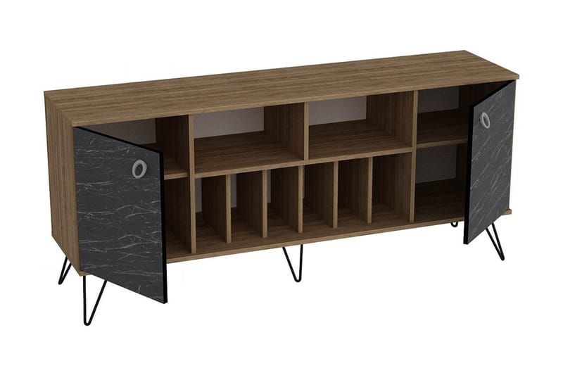 SEBEK Sidobord 180 cm Valnöt/Svart - Förvaring - Förvaringsmöbler - Skänkar & sideboards