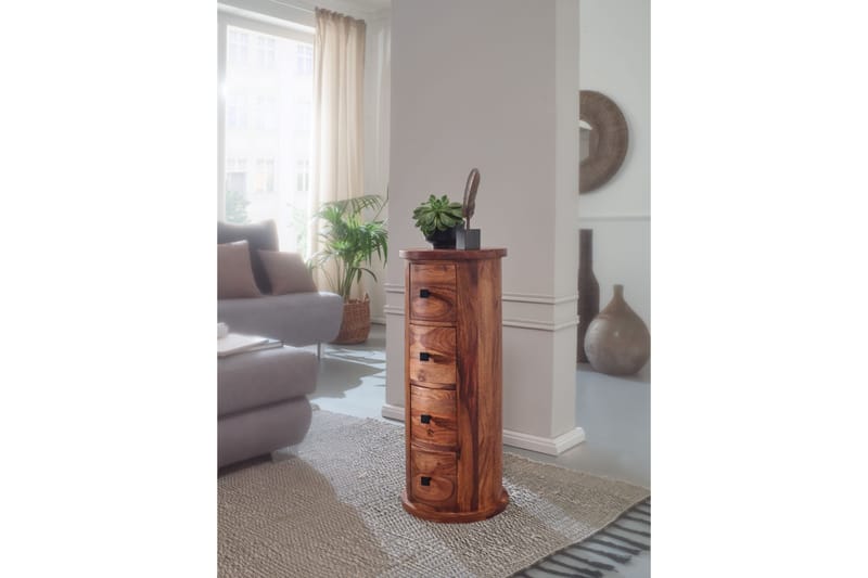 SENECA Sideboard 35 cm 4 Lådor Runt Brun - Förvaring - Förvaringsmöbler - Skänkar & sideboards