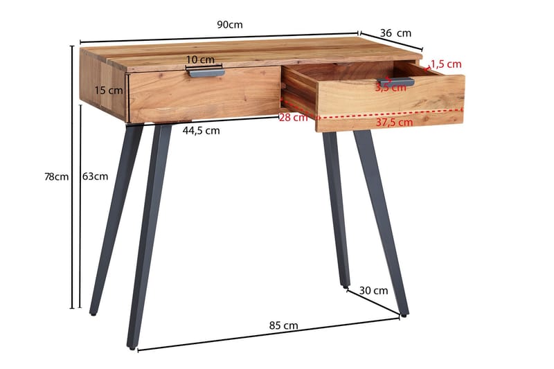 SENECA Sideboard 90x36 cm Brun/Svart - Förvaring - Förvaringsmöbler - Skänkar & sideboards