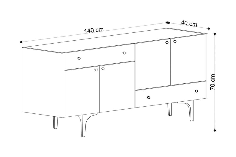 SIDEBOARD 40x140 cm Natur - Förvaring - Förvaringsmöbler - Skänkar & sideboards